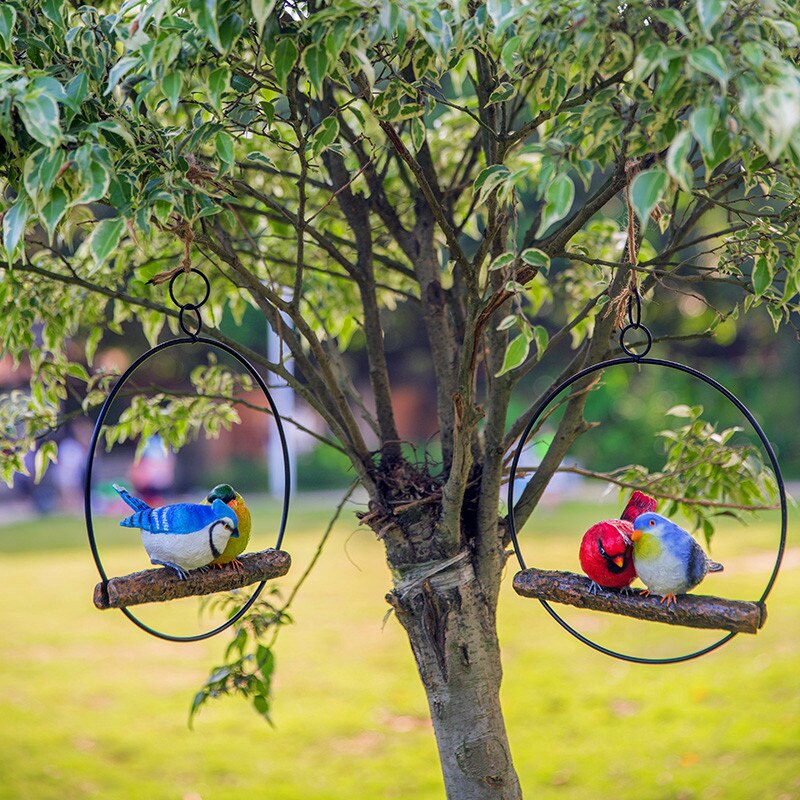Tuin Decoratie Vogel Ring Ijzer 2 Stuks Set voor Tuin Tuin Miniatuur Decor