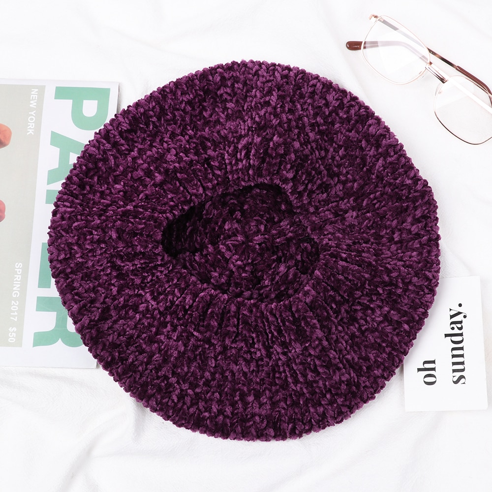 Stylish Berets Chenille Material Winter Berets For Women Warm Knitted Hat Female Autumn Painter Caps Lady warm hats