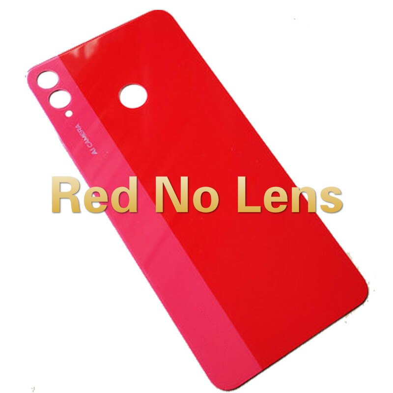 For Huawei Honor 8X Back Battery Cover Glass Panel Rear Door Housing Case With Camera Lens For Honor 8X Back Cover JSN-L21: Red No Lens