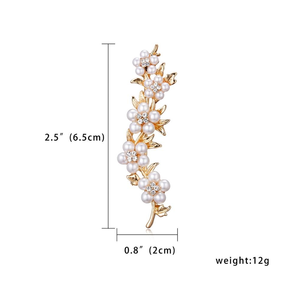 Rinhoo Grapes Brooches Gold-color Imitation Pearl Flower Brooch Rhinestone Scarf Buckle Pins Women Wedding Bridal Dresses Hijab: BC18Y0659