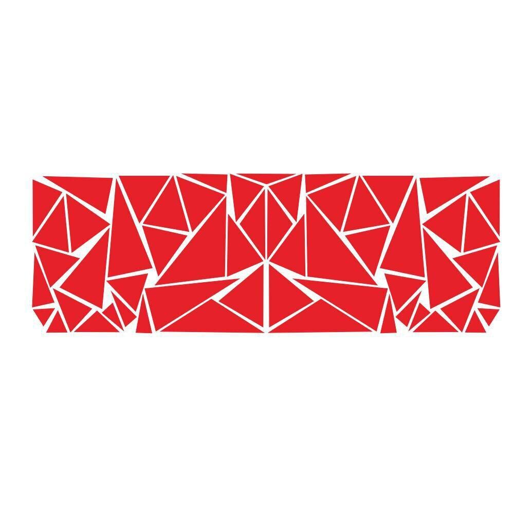 200x60cm Auto Aufkleber matt Schwarze Dreiecke Auto Seite Aufkleber Tarnung Auto-Styling Vinyl Aufkleber Dekor für Auto Dekoration: rot