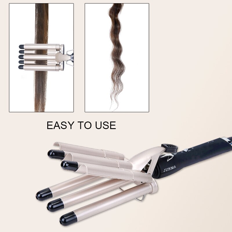 Hair Crimper Curling Iron Ceramic Crimpers Wavers Curler Wand Fast Heating five 5 Barrels Hair Waver Tools for All Types of Hair
