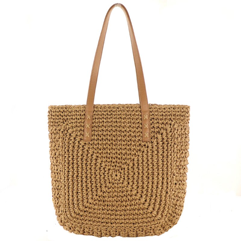 Borsa da donna intrecciata estiva borsa da donna in paglia di grande capacità Shopper Beach borse fatte a mano di Design per donna borsa a tracolla femminile di moda