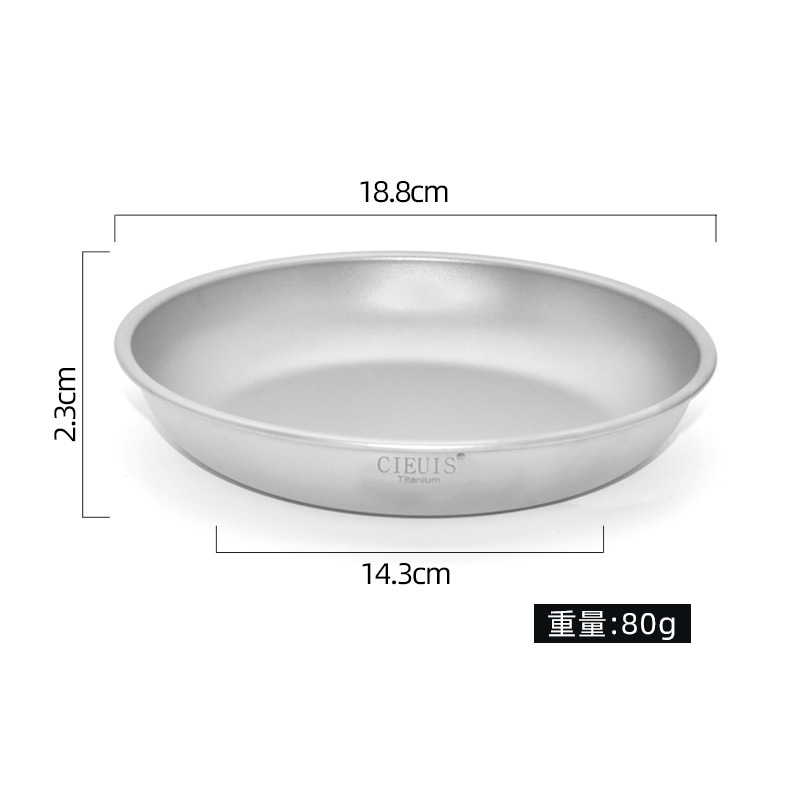 Platos de titanio para exteriores – Platos de titanio puro para acampar, platos de picnic, vajilla ligera irrompible para senderismo, viajes: Rojo