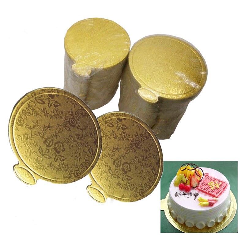20 Pcs 9 Cm Ronde Cake Boards Food Grade Gold Card Board Bakken Cake Hard Papier Pad Bakken Maken Tool