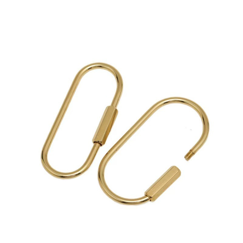 Brass Keychain Minimalist Thread Buckle Screw Key Ring Retro Copper Car Key Ring