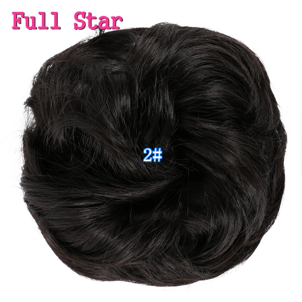Full Star Synthetic Wrap Curly Messy Hair Bun Chignon Synthetic Hair Donuts Hairpiece For Women Curly Elastic Updo Scrunchy: #4