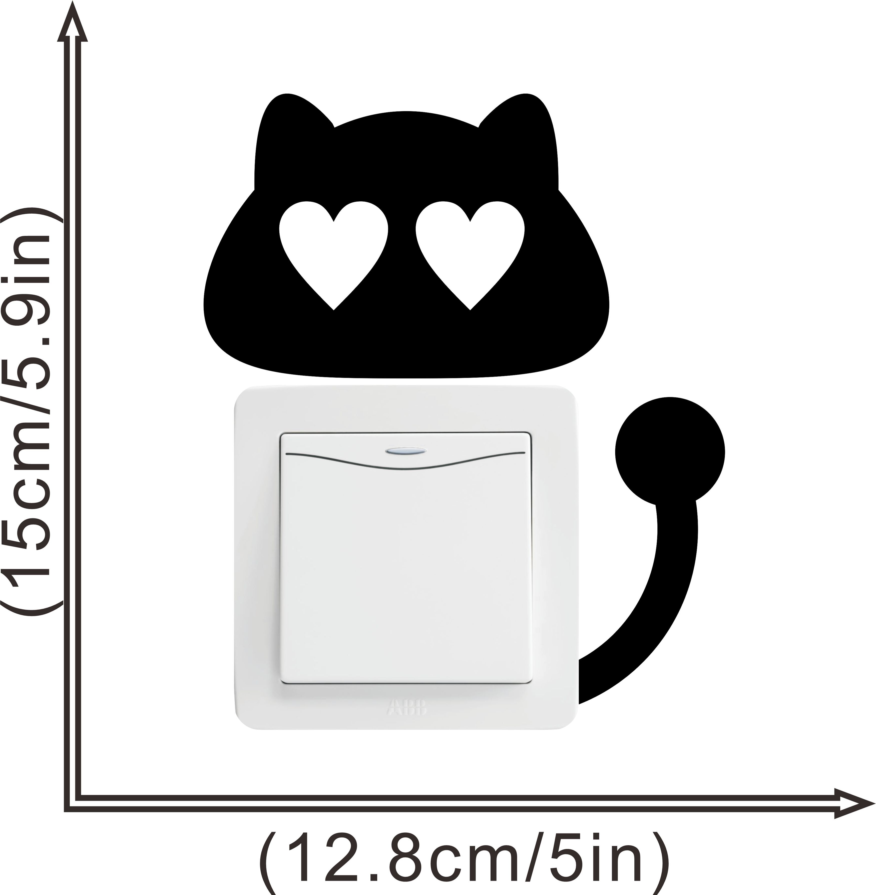 Baby bedroom living room decoration cute cat switch sticker mural art environment friendly vinyl DIY children's Wall Decal: 014