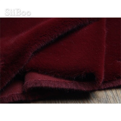 1.5 Cm Lange Stapel Pluche Faux Mink Fur Stof Voor Vrouwen Herfst Jas Kraag Fotografie Achtergrond Tissu Fausse SP6082: Wine Red