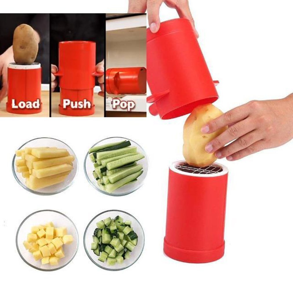 Cortador de patatas fritas de cobre, máquina para cortar patatas fritas, recipiente para microondas, 2 en 1, sin freír