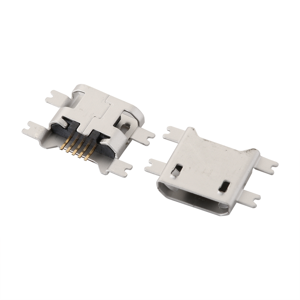 Micro usb 2p 5p jack opladningsport stik dock oplader dip smd til telefon tablets højttalere osv. port stik strømstik: Hvid / Under 5 stk