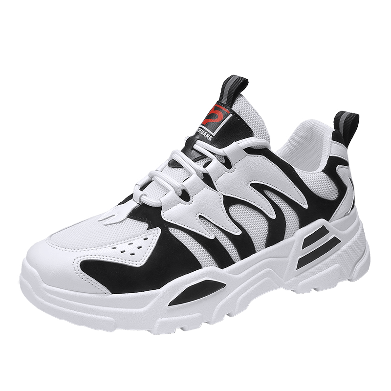 Casual Schoenen Heren Lichtgewicht Comfortabele Sneakers Mannen Flats Schoenen Ademend Mode Komen Forrest Schoenen Mannen: Black / 10