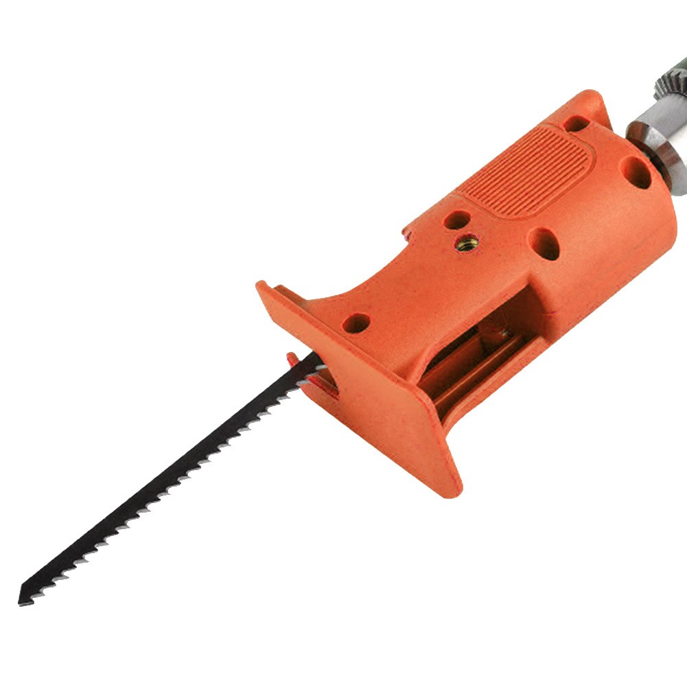 4 Blades Portable Reciprocating Saw Safe File Chainsaw Wood Tool Attachment Home Electric Drill Woodworking Metal Cutting: Orange