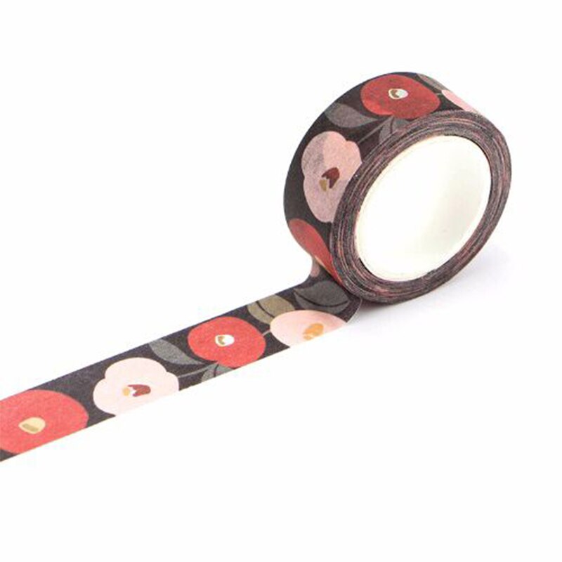 Romantic Floral Paper Washi Tape 15mm*7m Flowers Masking Tapes Decorative Stickers DIY Album Decoration: BG3030
