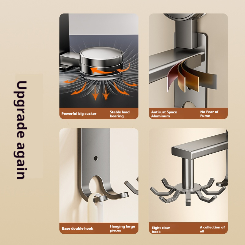 Porte-ustensile Rotatif, Outil de Cuisine, Cintre Peu Encombrant, Cuillères, Spatules, Couverts et Outils de Cuisine