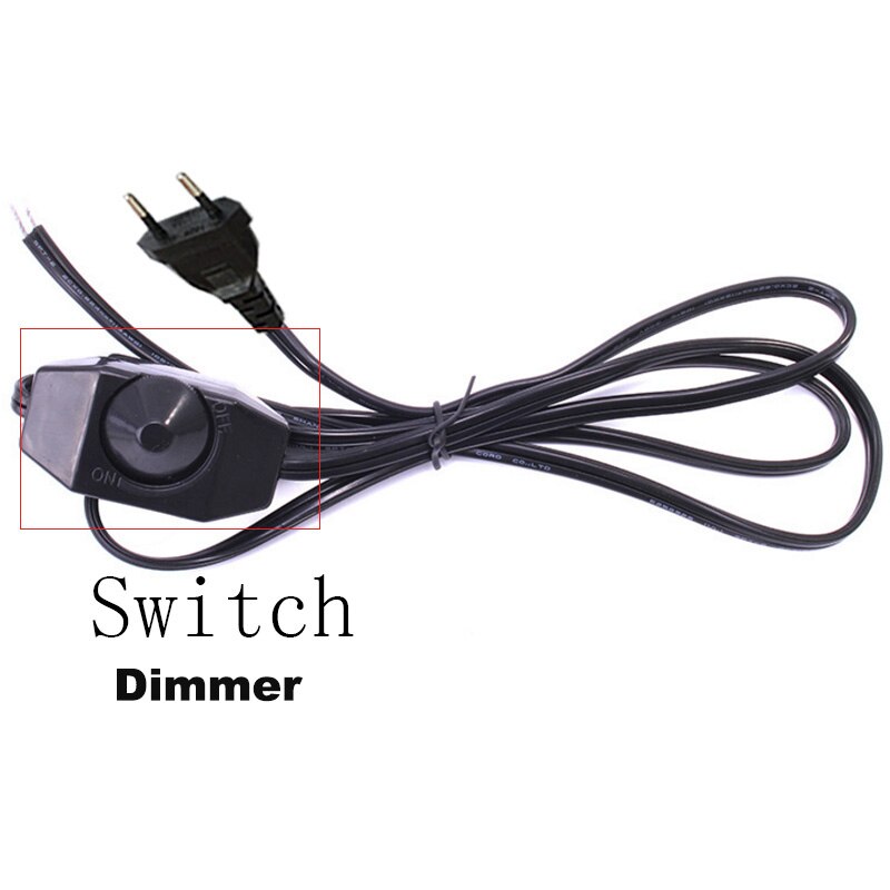 1.8M Black White EU Plug Dimmable Switch Cable Light Modulator Lamp Line Dimmer Controller Table Lamp Power Wire AC110V 220V