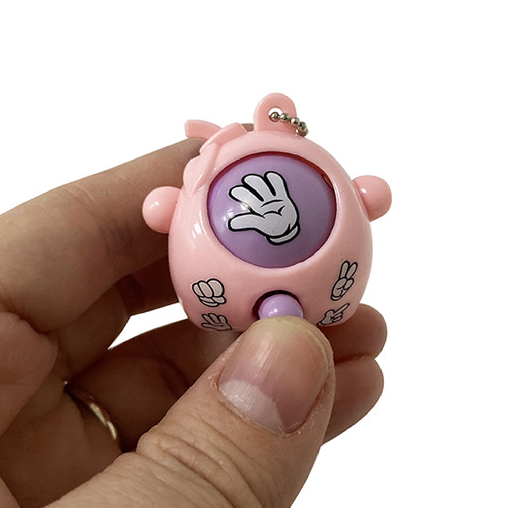 6Pcs Family Game Finger-Guessing Keychain Rock Paper Scissors Play For Kids Christmas