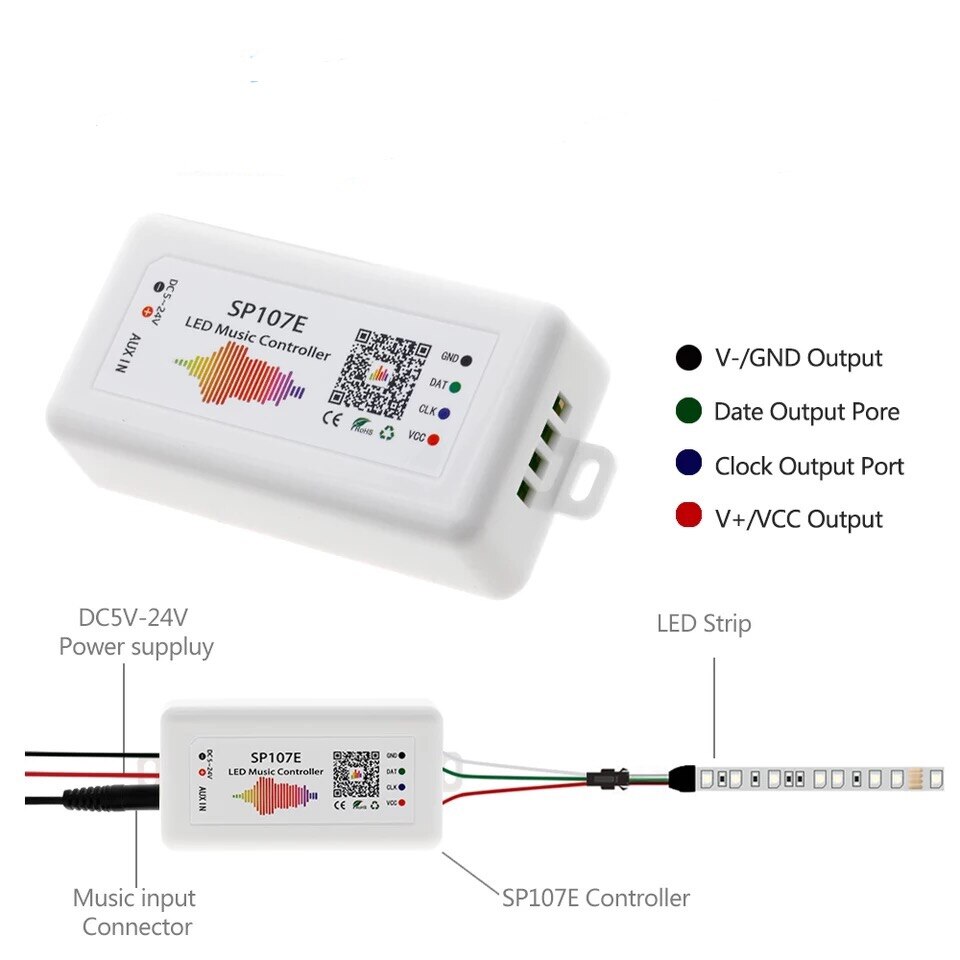 SP107E Bluetooth Musik LED Streifen Strip Controller Für Sk6812 WS2812B WS2811