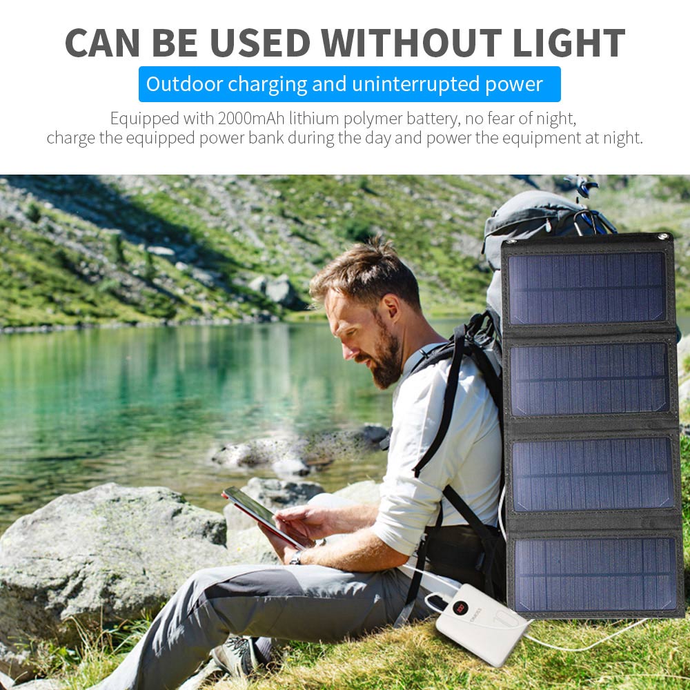 20w solcelle solcelle oplader controller til mobiltelefon folde usb solpanel udendørs foldbar sol batteri oplader