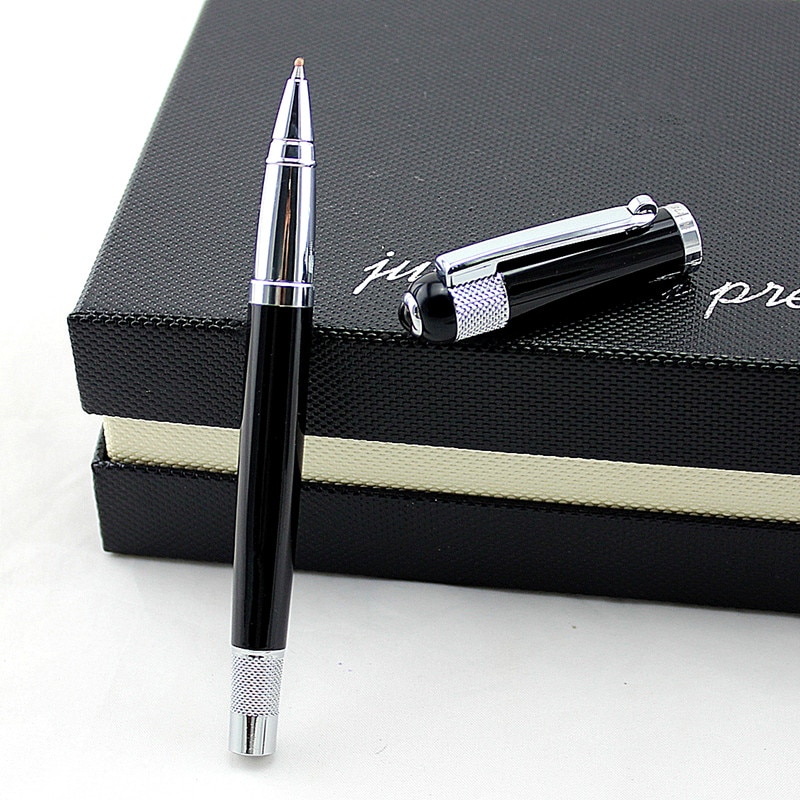 Luxury Blue marble Metal Ballpoint Pen 0.5MM Nib Ball Pens for School Office Supplies: W