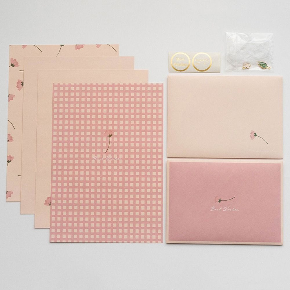 Kartki Podarunkowe Kwiaty Kwiatowe Koperty DIY Pocztówka z Naklejkami Bloki robić Pisania Listów Kartki z Życzeniami Kawaii Papier robić Pisania Listów Zaproszenia Kartki: BIAŁY