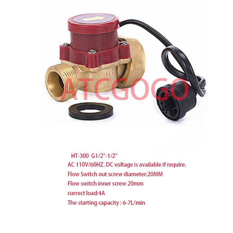 G1 To 3/4 Water Pump Flow Switch Magnetic Circulation Boosting Pump Full Coppe Pressure Original Waterproof Control Sensor: 4 points to 4 points