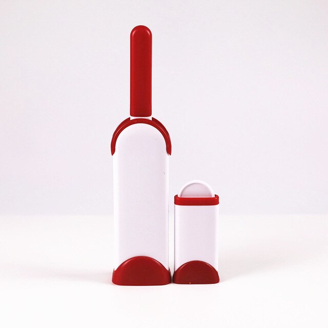 Cepillo para eliminar el pelo de mascotas, perro con pelo brocha para Base de maquillaje de doble cara, cepillo para limpieza de ropa y sofá: Red