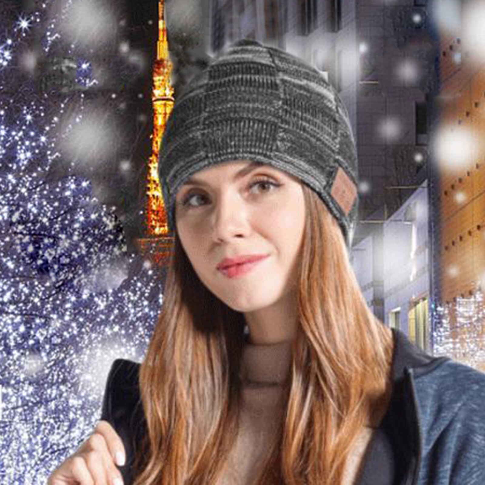 Berretto Bluetooth caldo-cappello isolante con altoparlanti Bluetooth lettore musicale-berretto foderato in mucchio per interni esterni