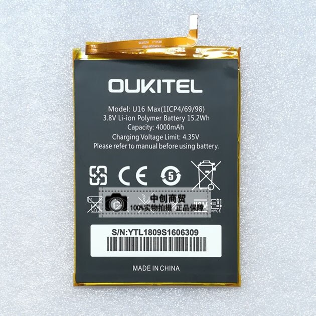 Originele Oukitel U16 Max Telefoon Batterij 4000Mah 3.8V Voor Oukitel U16 Max 6.0Inch Smartphone Android MTK6580 Telefoon