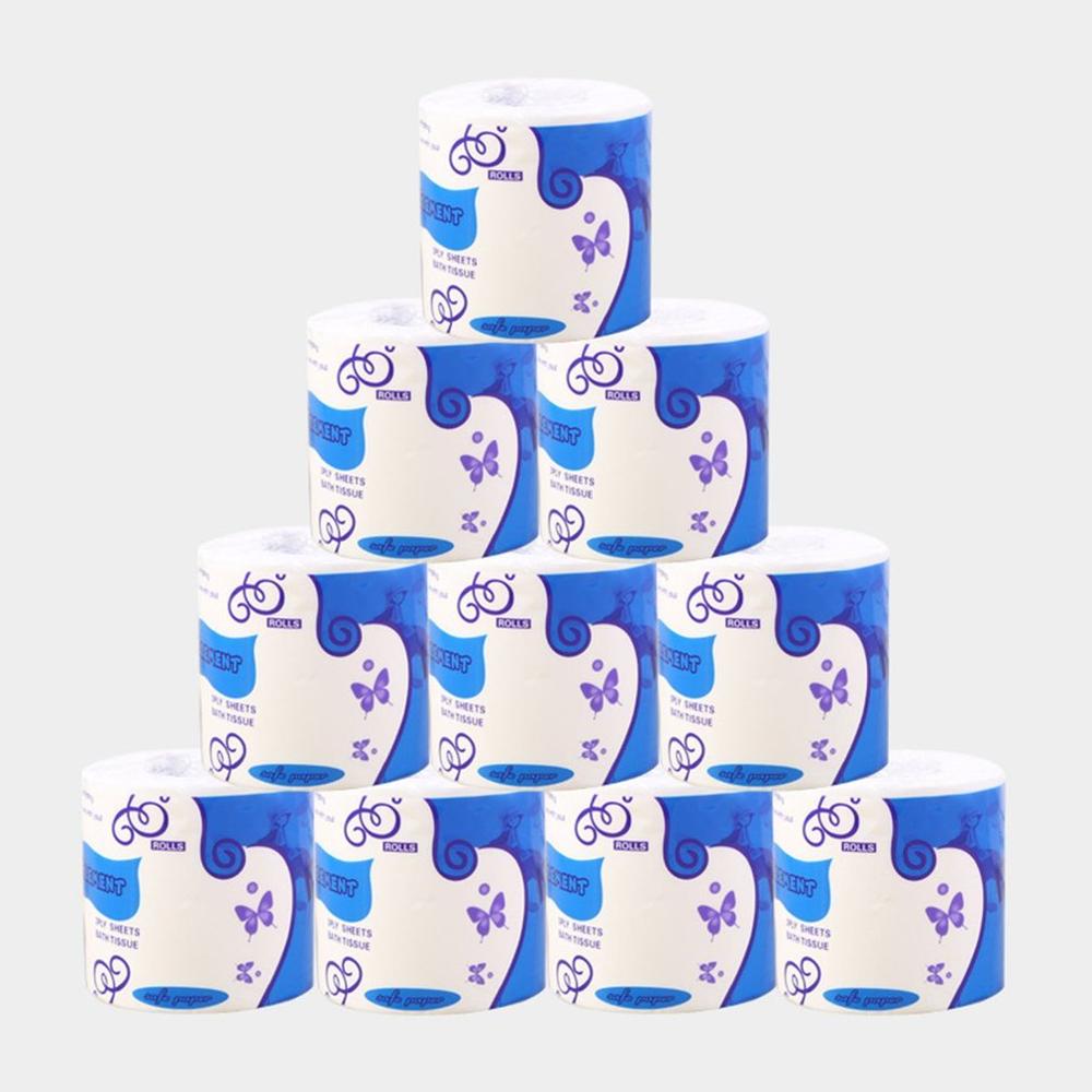 Toilet Paper Bulk Rolls / Standard 3-Ply Bath Tissue Household Bathroom Soft Paper towel 1/2/6/10 rolls