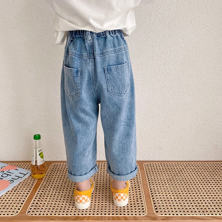 Zomer Jongens 1-8 Jaar Unisex Ripped Jeans Kids Kinderen Losse Alle-Wedstrijd Gebroken Denim Broek