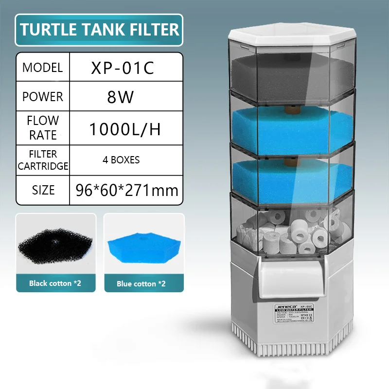 Filtre de tortue de bas niveau d'eau, petit filtre de cascade de paysage, pompe de surpoids de vache 3 en 1, accessoires d'aquariums, précieux: L / Kaki foncé