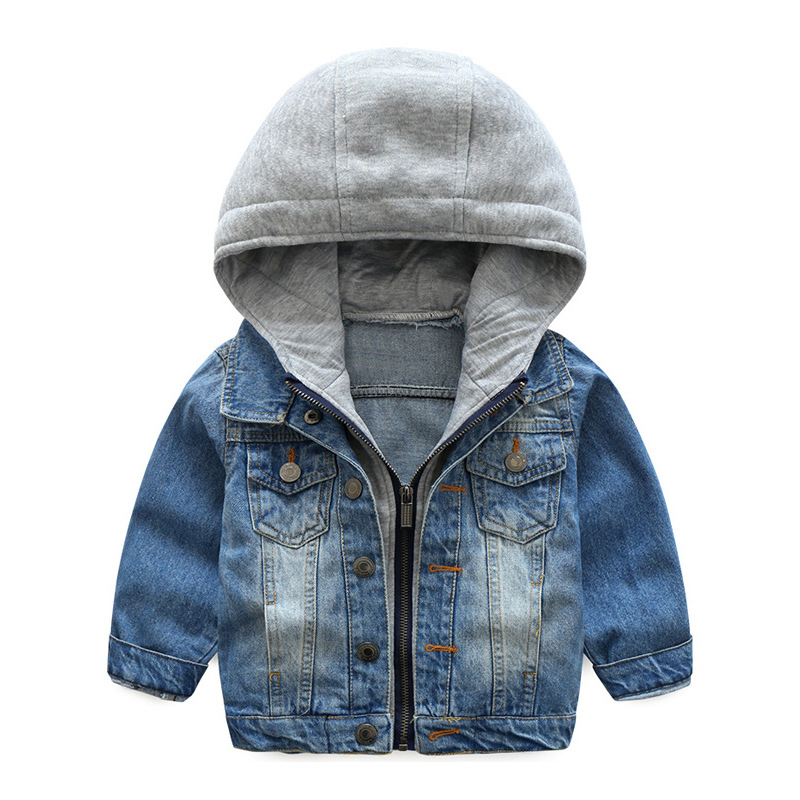 Baby Boys Coat Jacket Wash Soft Denim Coat Hooded Zipper Kids Jeans Jacket Spring Autumn Children Clothing BC169: 5