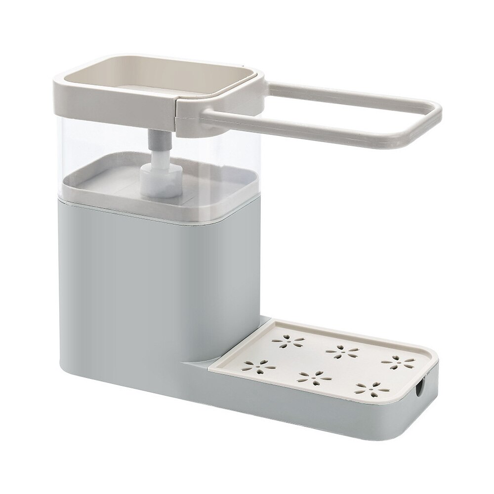 Multifunction Kitchen Detergent Liquid Storage Box Sink Dish Washing Sponge Rack Bathroom Manual Press Liquid Soap Dispenser: 02