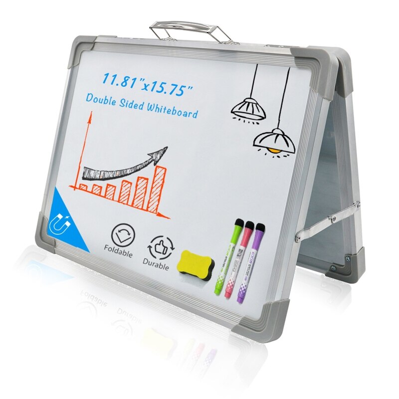 Magnetische Desktop Opvouwbare Whiteboard Draagbare Mini Schildersezel Dubbelzijdig Op Tafel Top Met Houder Voor Kinderen Tekening
