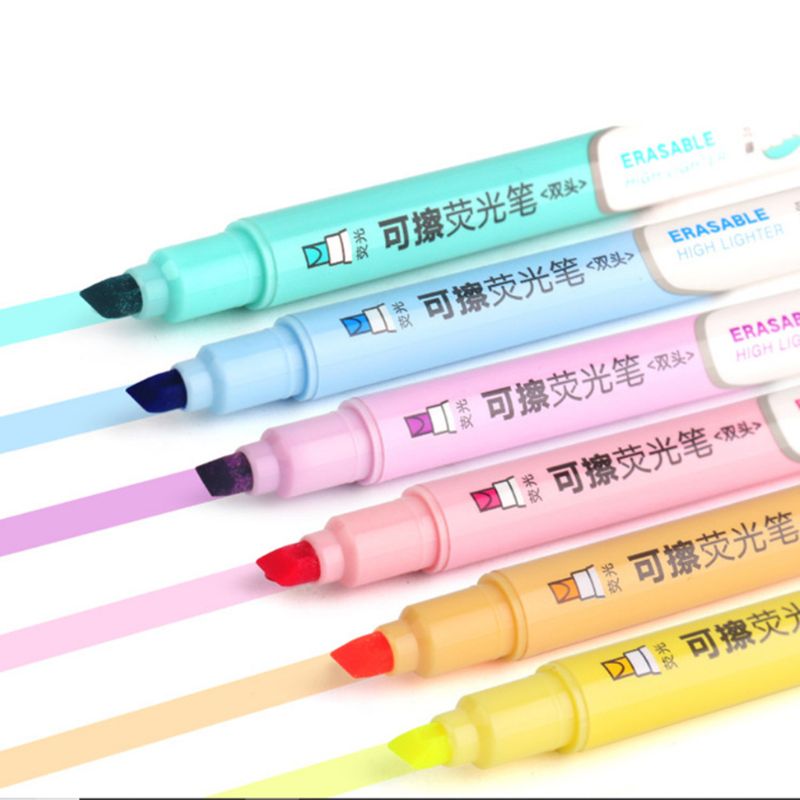 6 uds resaltador que se puede borrar la pluma rotulador de tiza líquida Pastel lápiz fluorescente de dibujo papelería R9JA