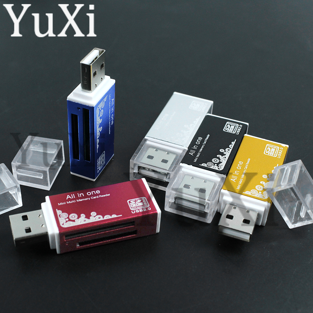 Lector de tarjetas USB 2,0, lector de tarjetas multimemoria todo en 1 para SD TF MS M2, adaptador de tarjeta SDHC, enchufe para ordenador portátil, PC de escritorio, 1 ud.