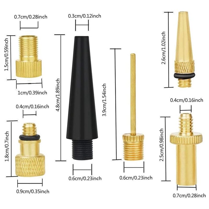 1einstellen Ventil Adapter, Fahrrad Reifen Ventil Adapter, Ball Pumpe Nadel, passen für Standard Pumpe oder Luft Kompressor