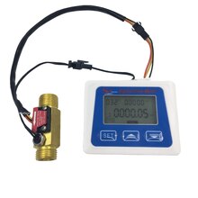 Digital Flow Meter+ Brass flow sensor Temperature measuring YF-B7 Water Turbine meter