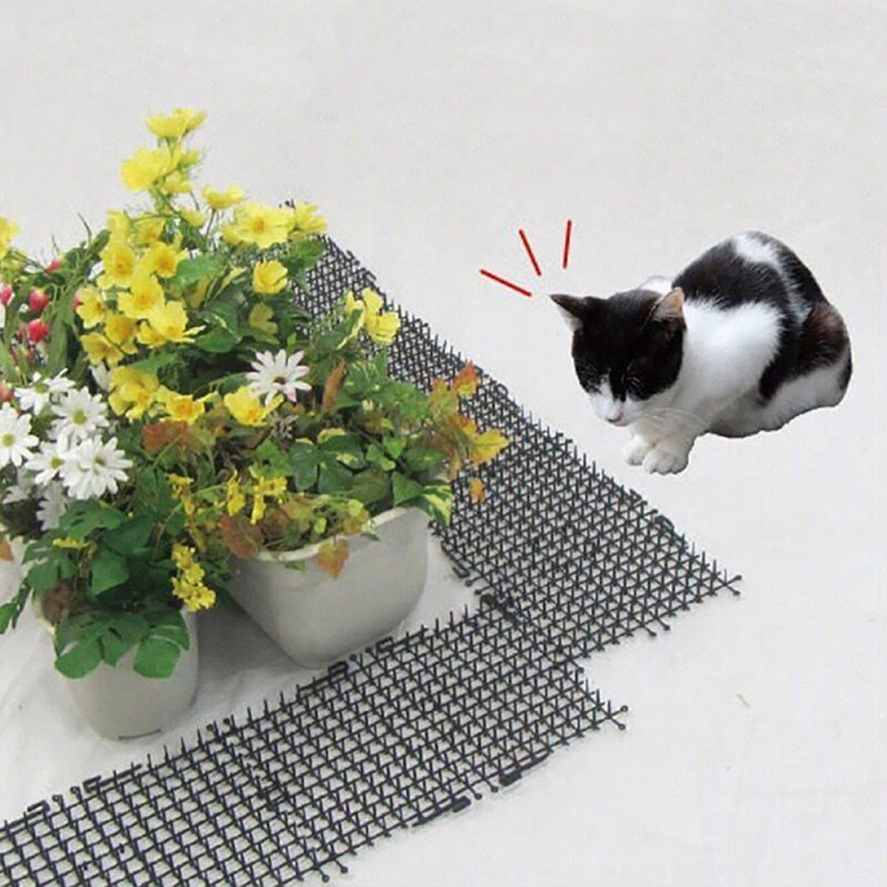 Estera de espino de gato estera de plástico Anti-gato espino para proteger gatos de plantas y flores valla protectora de uñas para jardín