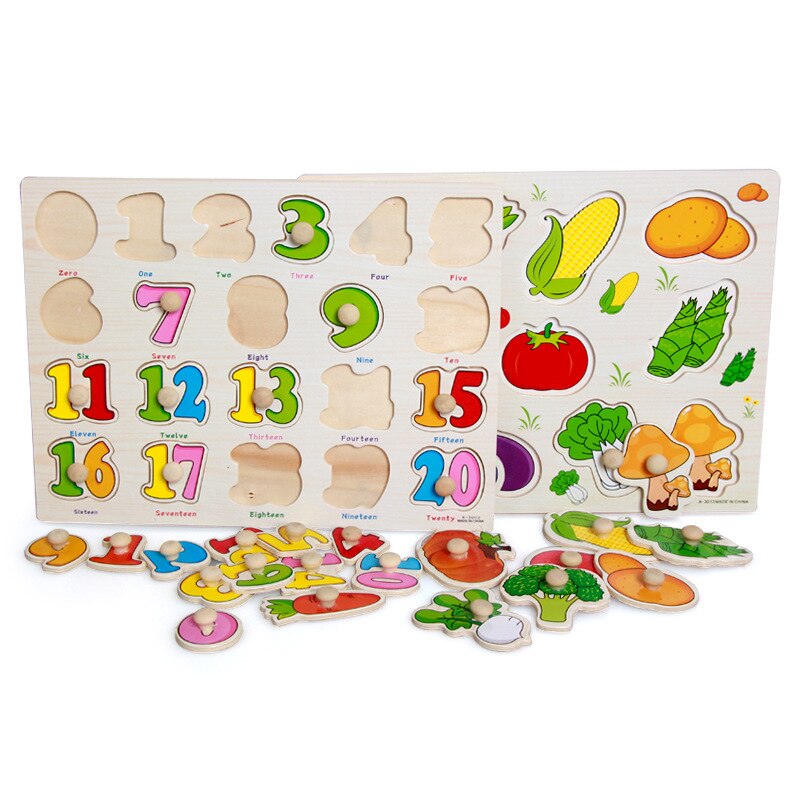 Wooden Puzzle Baby Kids Toddler Jigsaw English Alphabet Letters Animal DIY Learning Toys Children Birthday Christmas