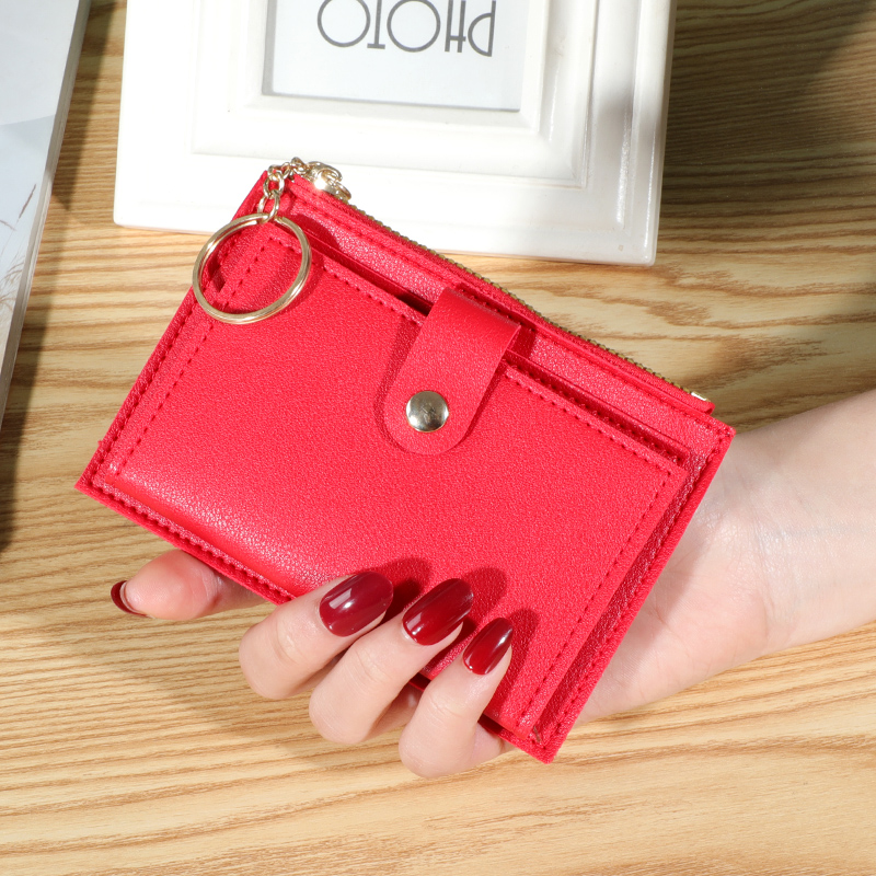 Trendy Ultra-thin Coin Purse Multi-functional Card Case Portable Travel Zipper Card Case