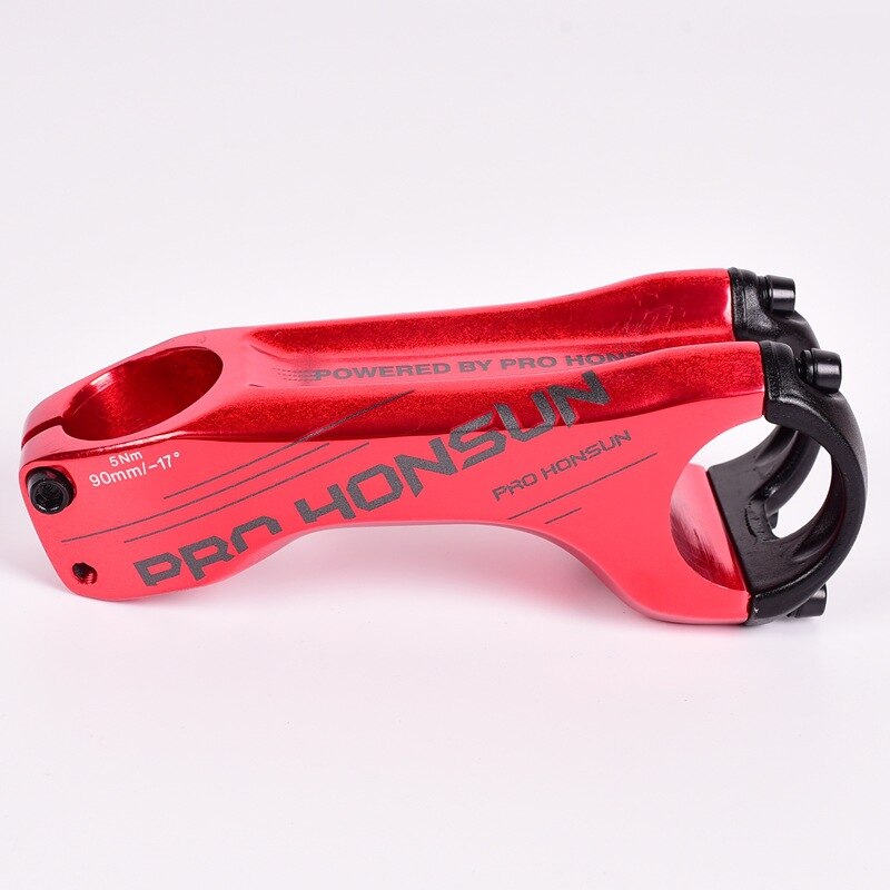 31.8mm MTB Stem 90mm Aluminum Alloy XC AM DH Mountain Road Bike Stem -17 Degree Steerer Bicycle Handlebar Stem Bicycle Parts: Red 90mm