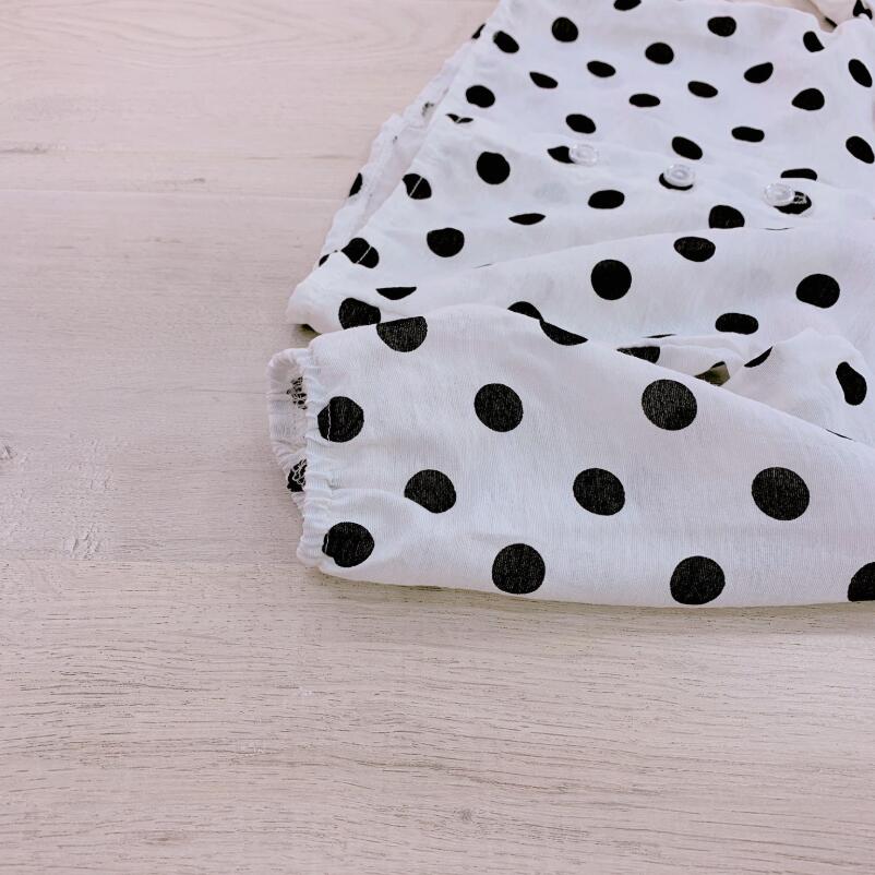 bebé niño de manga larga Dot camisa blanca para la blusa de las muchachas de la escuela camisas niños blusas y Tops ropa de los niños JW7360
