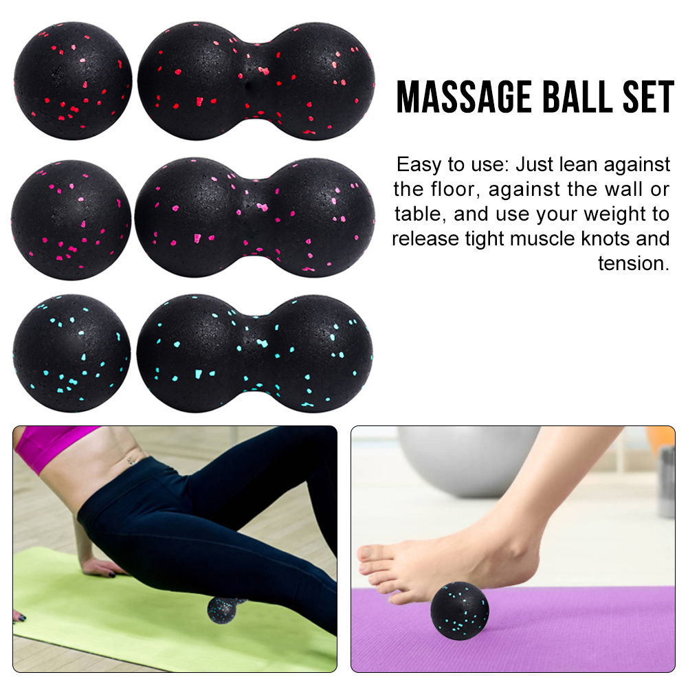 Bola de cacahuete Fascia Ball Set Bola de masaje de tejido profundo de entrenamiento, disparador miofascial, liberación de punto Lacross.e, rodillo muscular YogaBall