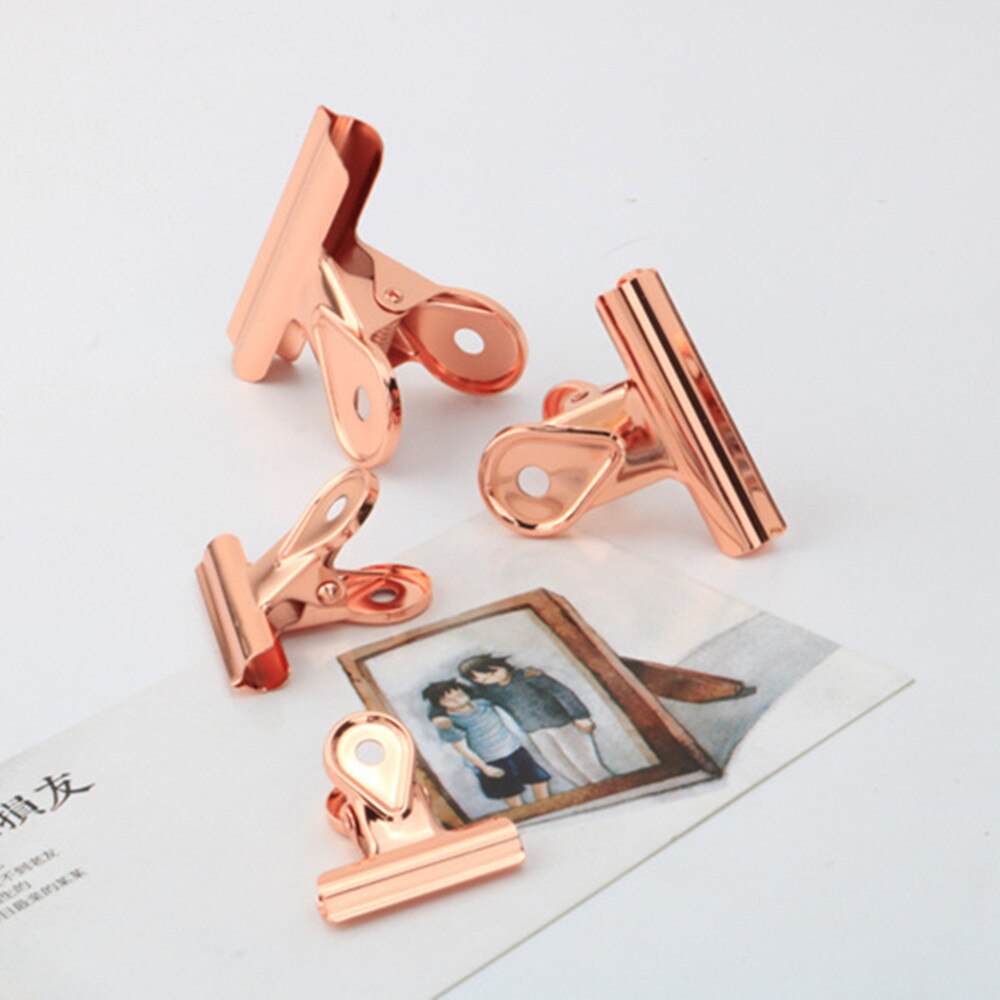 Gold & Rose Gold Heavy Duty Bulldog Clips Duckbill Clip Clamp for Office Bills or Household Kitchen Sealing Supplies 4 Sizes