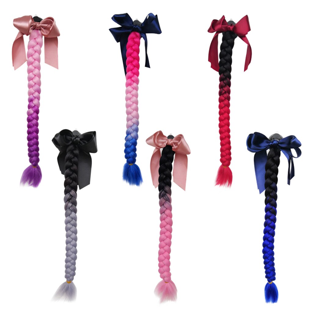 Casco coda di cavallo trecce trecce capelli con Bowknot ventosa rimovibile per moto bici bicicletta ciclismo motociclisti motociclisti pattinare