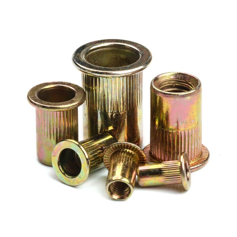 Flat Head Rivet Nuts Set Nuts Insert Cap Reveting Zinc Plated Carbon Steel Threaded Rivet Nut M3 M4 M5 M6 M8 M10