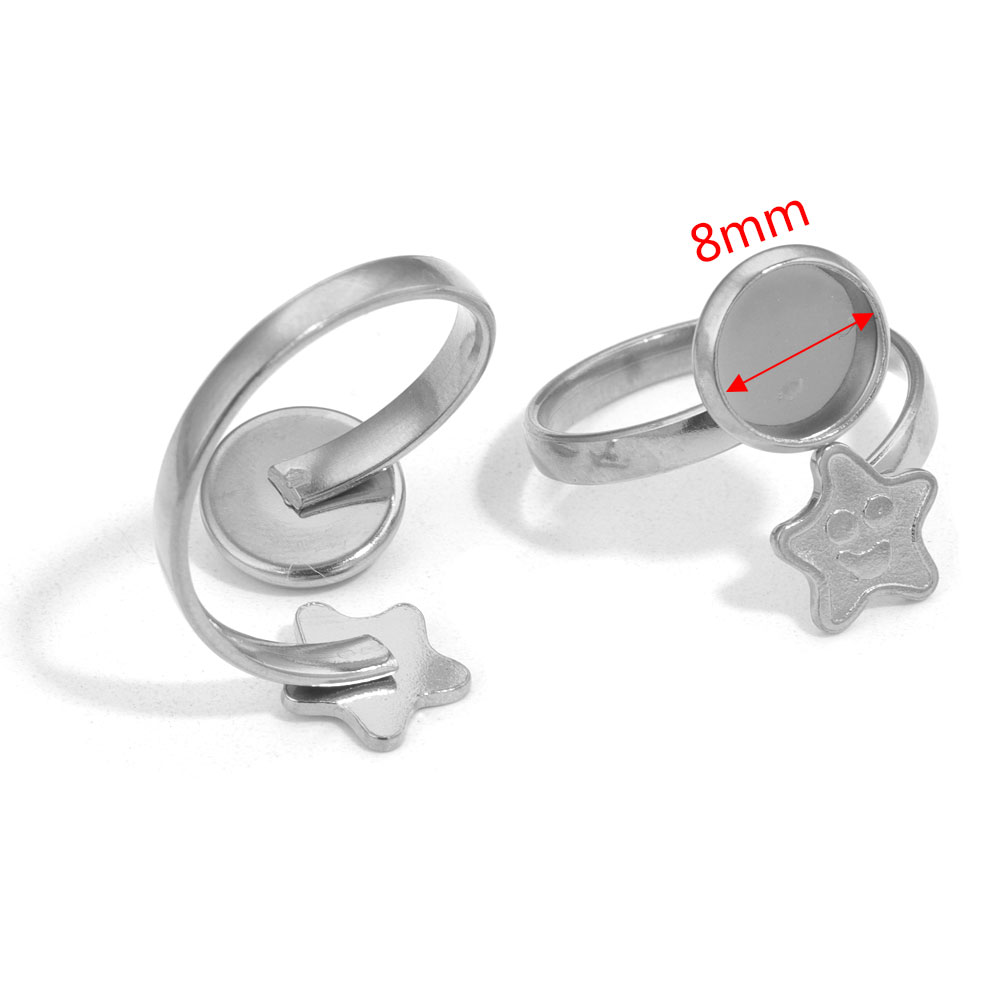 10 stks Verstelbare Blank Ring Base Fit Dia 8mm Leuke Ring Instelling Voor Glas Cabochons Bezels Cameo Lade Diy Sieraden Maken Ring: Blauw