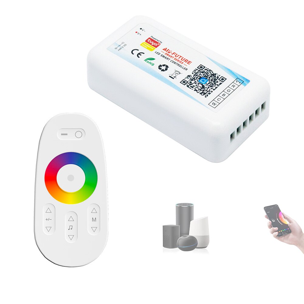 Tuya Rf Touch Remote Wifi Led Controller Rgb Cct Dim Rgbw Strip Alexa Spraakbesturing Muziek Sync Verlichting